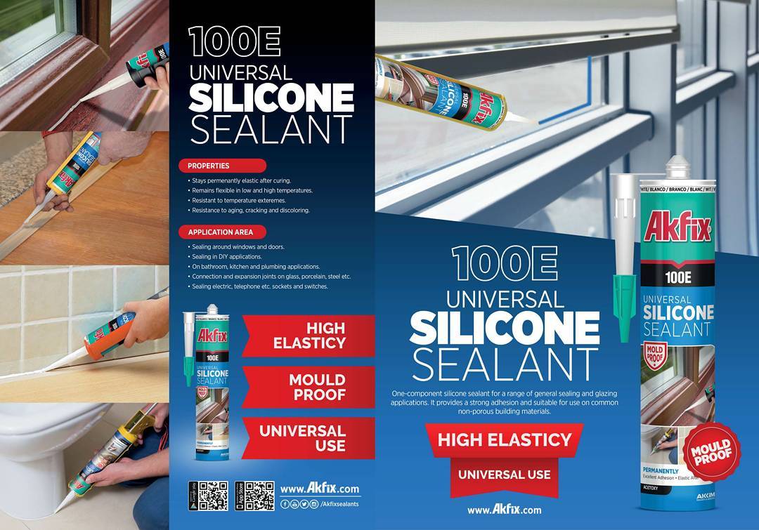 AKFIX 100E Universal Clear and Black Silicone Sealant in Nairobi, Kenya